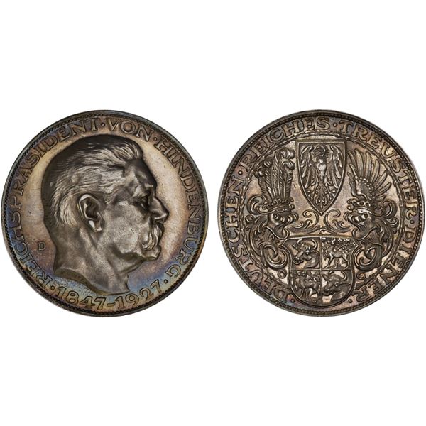 GERMANY: Weimar Republic, AR medal, 1927-D, AU