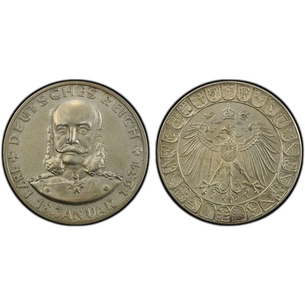 GERMANY: Weimar Republic, AR medal, 1931, PCGS Specimen 64