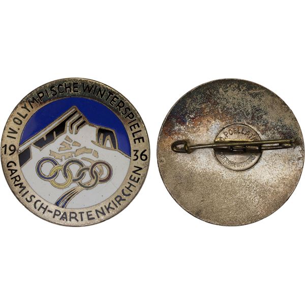 GERMANY: Third Reich, pinback badge (10.98g), 1936, Choice AU