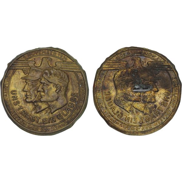 GERMANY: Third Reich, medal shell (4.10g), 1936, XF