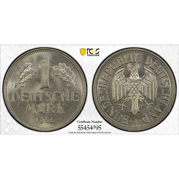GERMANY: Federal Republic, 1 mark, 1956-J, PCGS MS64