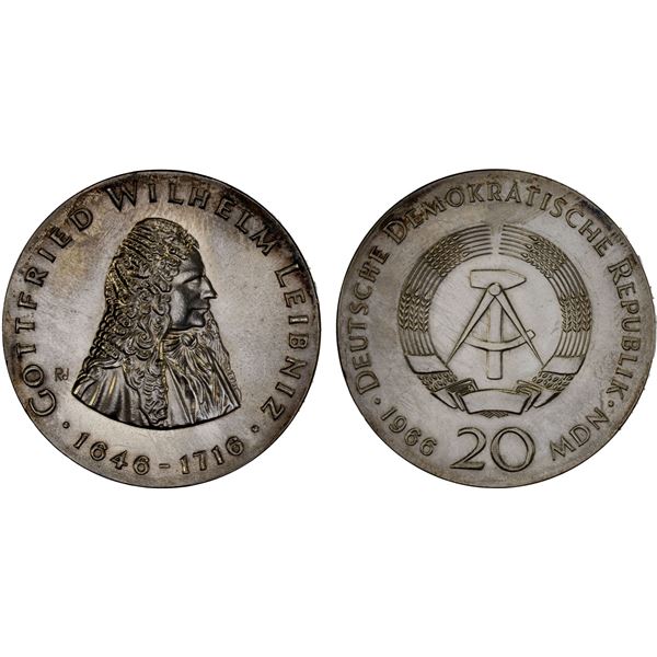 GERMANY: DEMOCRATIC REPUBLIC: AR 20 mark, 1966, Unc