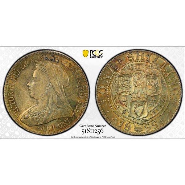 GREAT BRITAIN: Victoria, 1837-1901, AR shilling, 1899, PCGS MS65