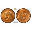 Image 1 : GREAT BRITAIN: George V, 1910-1936, AE halfpenny, 1913, PCGS MS65 RD
