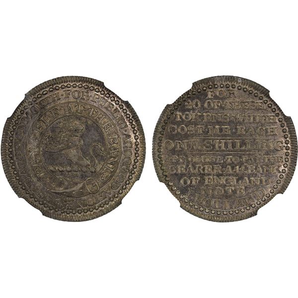 GREAT BRITAIN: AR shilling token, 1811, NGC MS61
