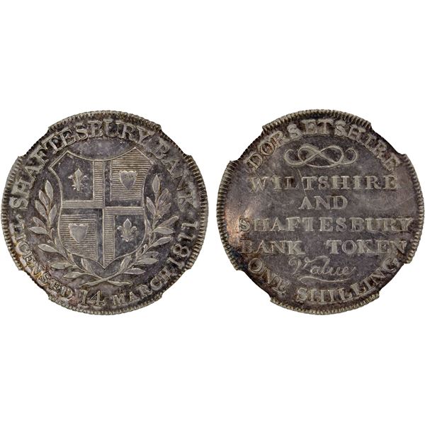 GREAT BRITAIN: AR shilling token, 1811, NGC AU58