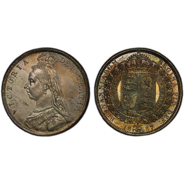 GREAT BRITAIN: Victoria, 1837-1901, AR halfcrown, 1887, PCGS MS64
