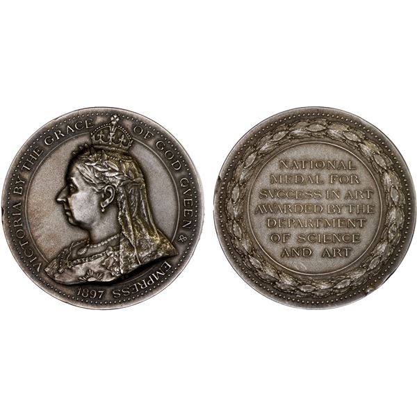 GREAT BRITAIN: Victoria, 1837-1901, AR medal (85.53g), 1897, Unc