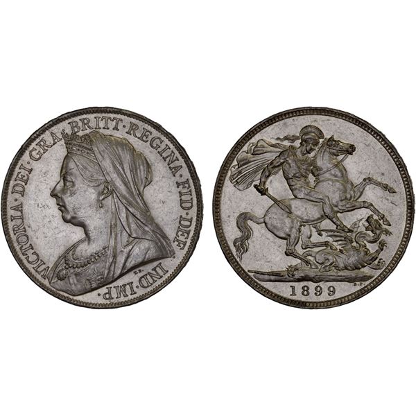 GREAT BRITAIN: Victoria, 1837-1901, AR crown, 1899, AU