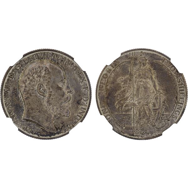 GREAT BRITAIN: Edward VII, 1901-1910, AR florin, 1902, NGC Proof 64 Matte