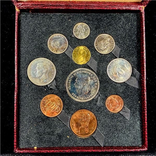 GREAT BRITAIN: George VI, 1936-1952, 10-coin proof set, 1951