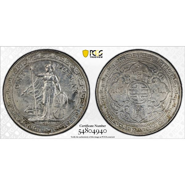 GREAT BRITAIN: AR trade dollar, 1901-C, PCGS Unc details