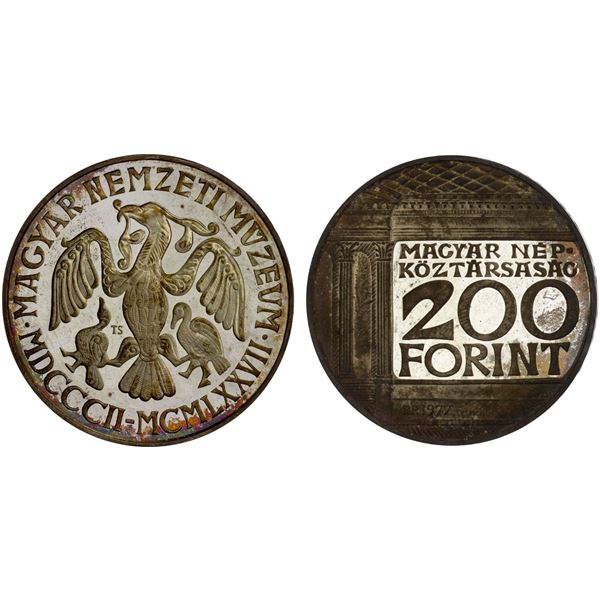 HUNGARY: People's Republic, AR 200 forint, 1977, Proof