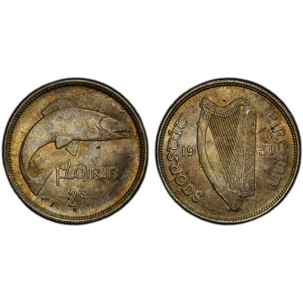 IRELAND: Irish Free State, AR flóirin (florin), 1931, PCGS MS64