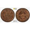 Image 1 : ITALY: PAPAL STATES: Pius IX, 1846-1878, AE baiocco (10.06g), 1850-V-R, PCGS MS63 RB