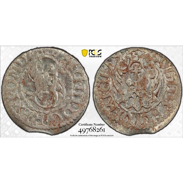 POLISH LIVONIA: Sigismund III, 1587-1629, AR solidus, Riga, [16]19, PCGS MS62