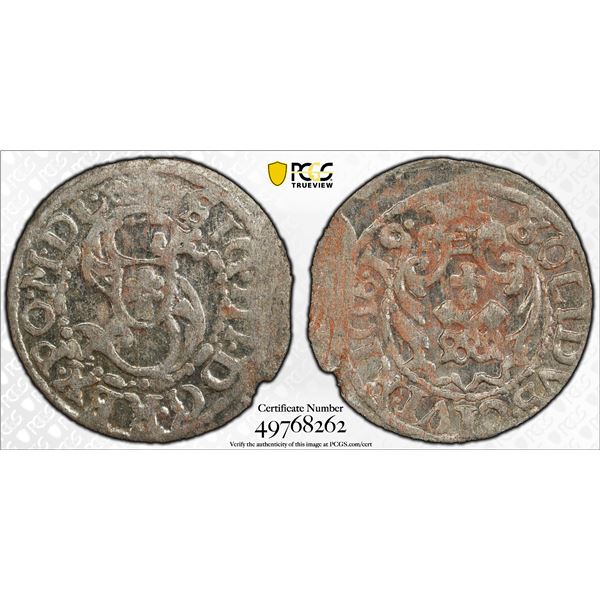 POLISH LIVONIA: Sigismund III, 1587-1629, AR schilling (silins), Riga, [16]19, PCGS MS61