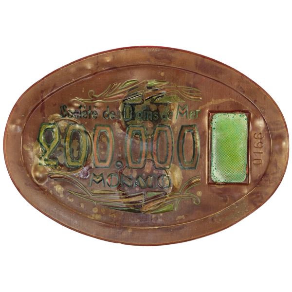 MONACO: plaque (69.88g), ND, XF