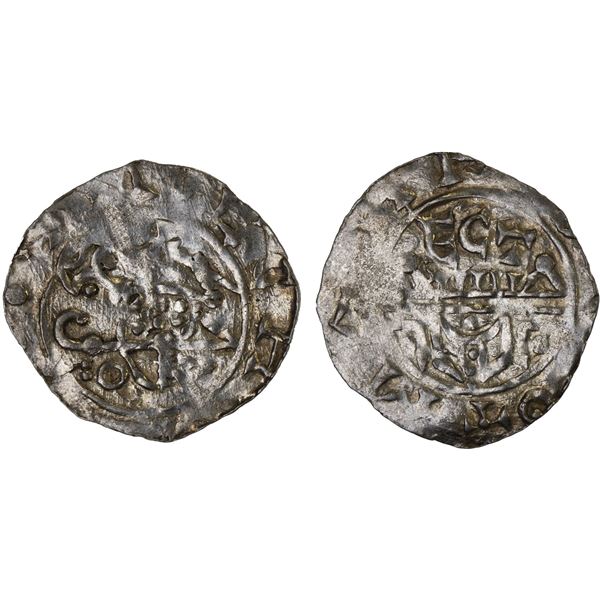 NETHERLANDS: UTRECHT: Willem van Pont, Bishop, 1054-1076, AR denar (0.53g), VF