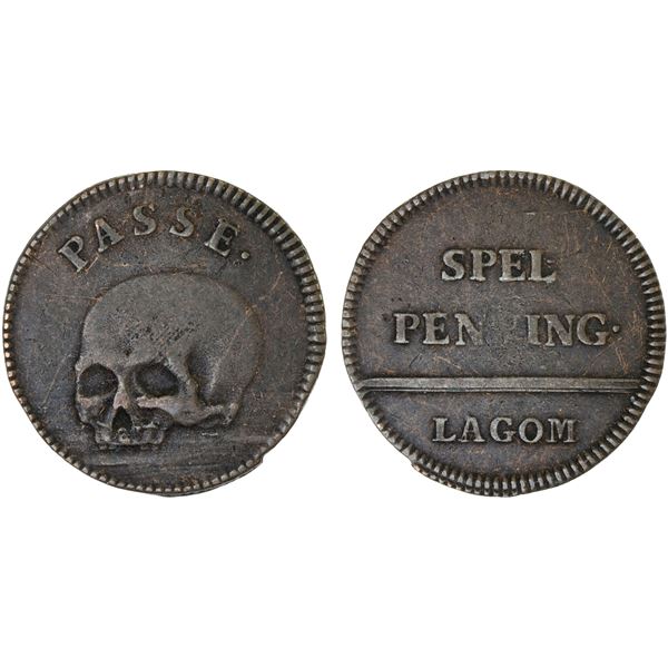 SWEDEN: AE token (2.47g), ND (1765-66), F-VF