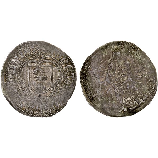 SWITZERLAND: BASEL: AR plappart (2.09g), ND (16th century), XF