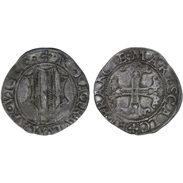SWITZERLAND: GRAUBUNDEN (GRISONS): Johann Jakob Trivulzio, 1487-1518, BI soldino (0.98g), ND, VF-XF