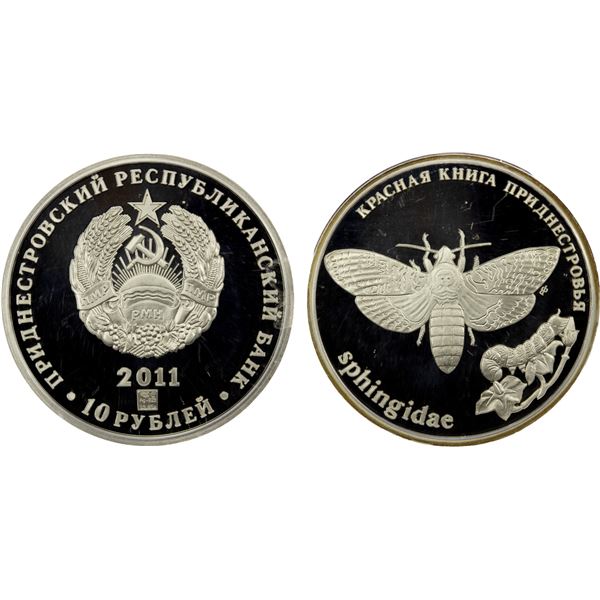 TRANSNISTRIA: Pridnestrovian Moldavian Republic, AR 10 roubles, 2011, Proof