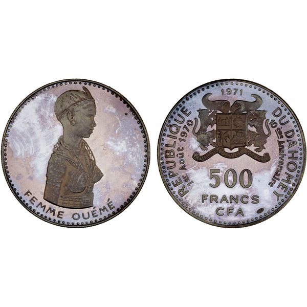 DAHOMEY: Republic, AR 500 francs, 1971, Proof
