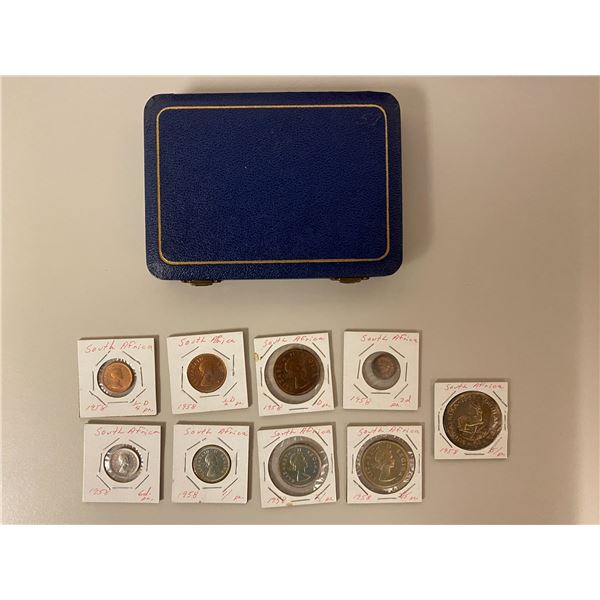 SOUTH AFRICA: Elizabeth II, 1952-1961, 9-piece proof set, 1958