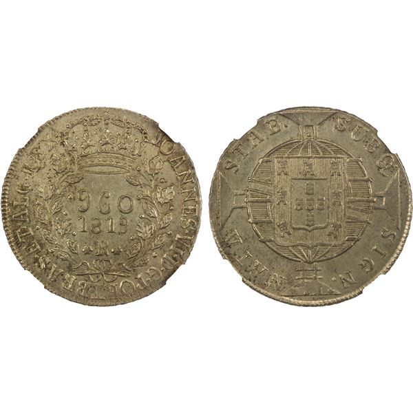 BRAZIL: João VI, 1818-1822, AR 960 reis, 1819-R, NGC Unc details