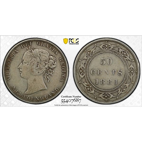 CANADA: NEWFOUNDLAND: Victoria, 1855-1901, AR 50 cents, 1881, PCGS VF35