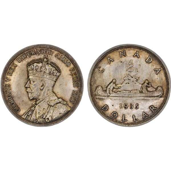 CANADA: George V, 1910-1936, AR dollar, 1935, ICG graded MS64