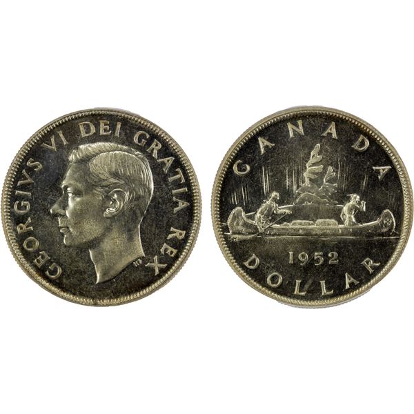 CANADA: George VI, 1936-1952, AR dollar, 1952, PCGS MS64 PL