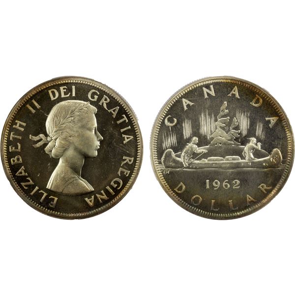 CANADA: Elizabeth II, 1952-2022, AR dollar, 1962