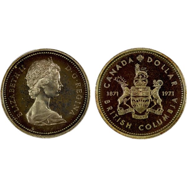 CANADA: Elizabeth II, 1952-2022, AR dollar, 1971, PCGS Proof 67