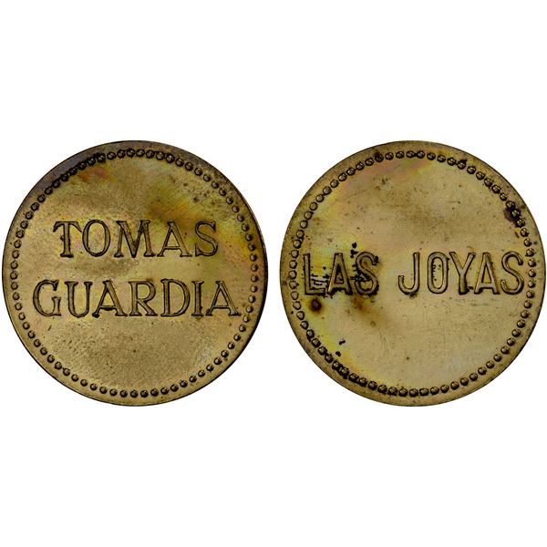 COSTA RICA: brass token, San José, ND, Brilliant Unc
