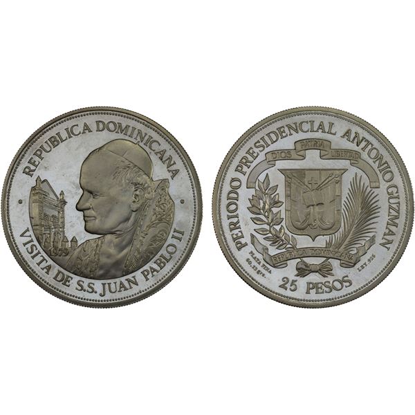 DOMINICAN REPUBLIC: AR 25 pesos, 1979, Proof