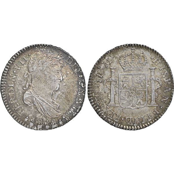 GUATEMALA: Fernando VII, 1808-1821, AR real, 1818-NG, NGC MS63