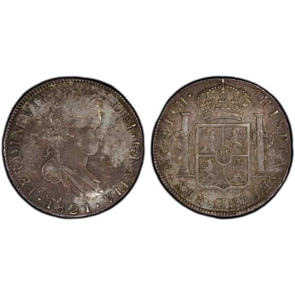 GUATEMALA: Fernando VII, 1808-1821, AR 8 reales, 1821-NG, PCGS AU53