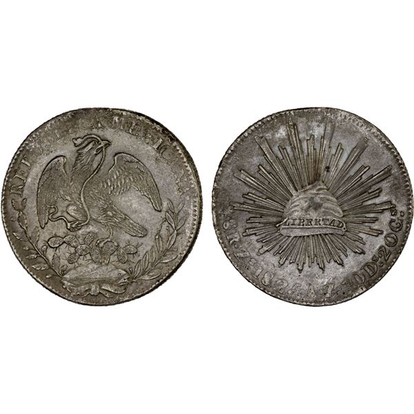 MEXICO: Republic, AR 8 reales (26.98g), 1825-Zs, Choice XF