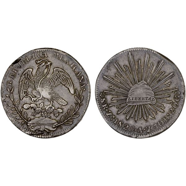 MEXICO: Republic, AR 8 reales (27.49g), 1825-Zs, Choice VF