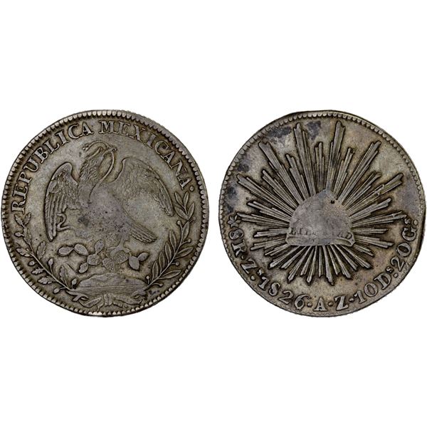 MEXICO: Republic, AR 8 reales (25.69g), 1826-Zs, Choice VF