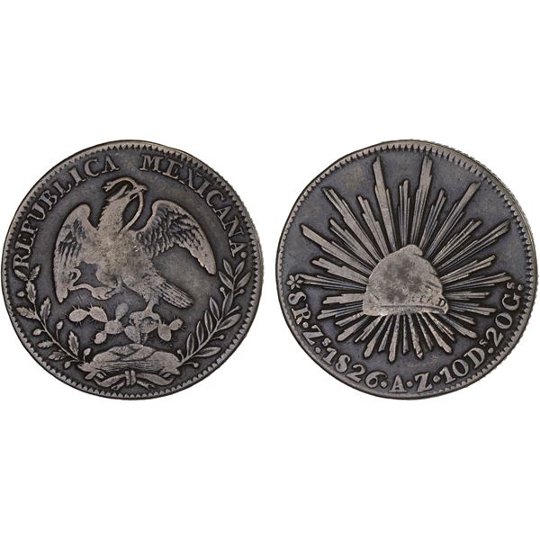 MEXICO: Republic, AR 8 reales (26.94g), 1826-Zs, Fine