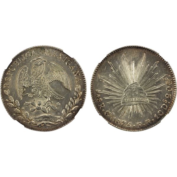 MEXICO: Republic, AR 8 reales, 1875-Go, NGC Unc details