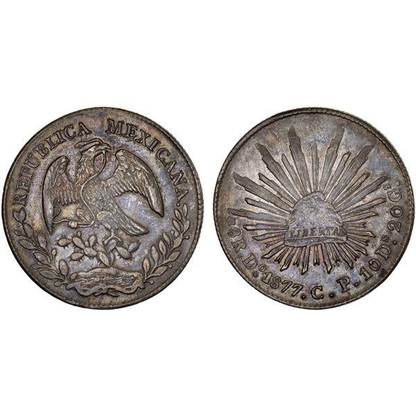 MEXICO: Republic, AR 8 reales (27.02g), 1877-Do, VF-XF