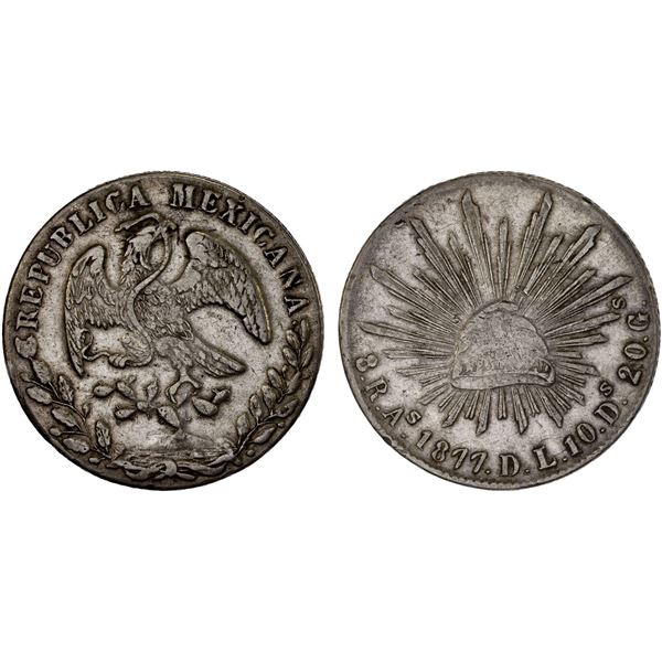 MEXICO: Republic, AR 8 reales (26.94g), 1877-As, VF