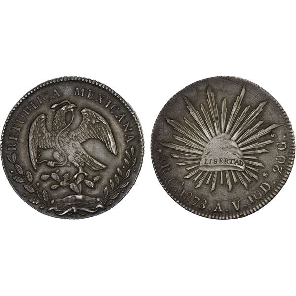 MEXICO: Republic, AR 8 reales (26.72g), 1878-Ca, VF-XF