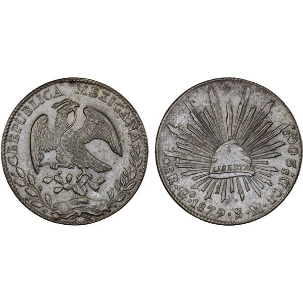 MEXICO: Republic, AR 8 reales (26.92g), 1879-Go, AU
