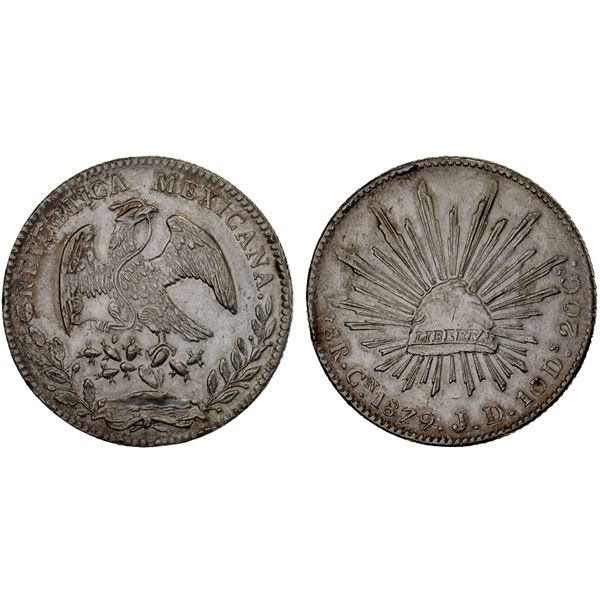 MEXICO: Republic, AR 8 reales (26.98g), 1879-Cn, Choice XF