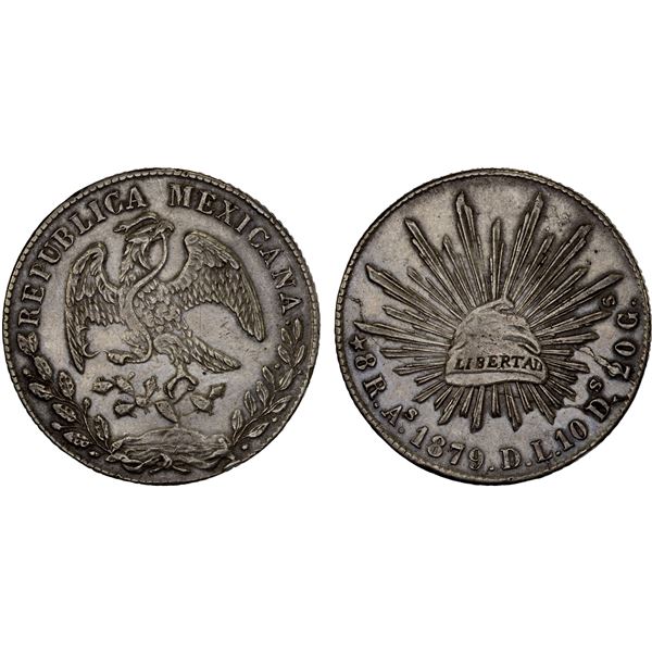MEXICO: Republic, AR 8 reales (26.79g), 1879-As, VF-XF
